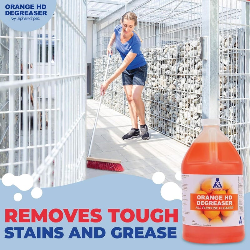 ATP Orange HD Degreaser - Citrus Heavy Duty Degreaser and Cleaner for Tough Stains and Grease, Fast-Acting, Non-Corrosive Cleaner, 1 Gallon by Alpha Tech Pet - Image 2